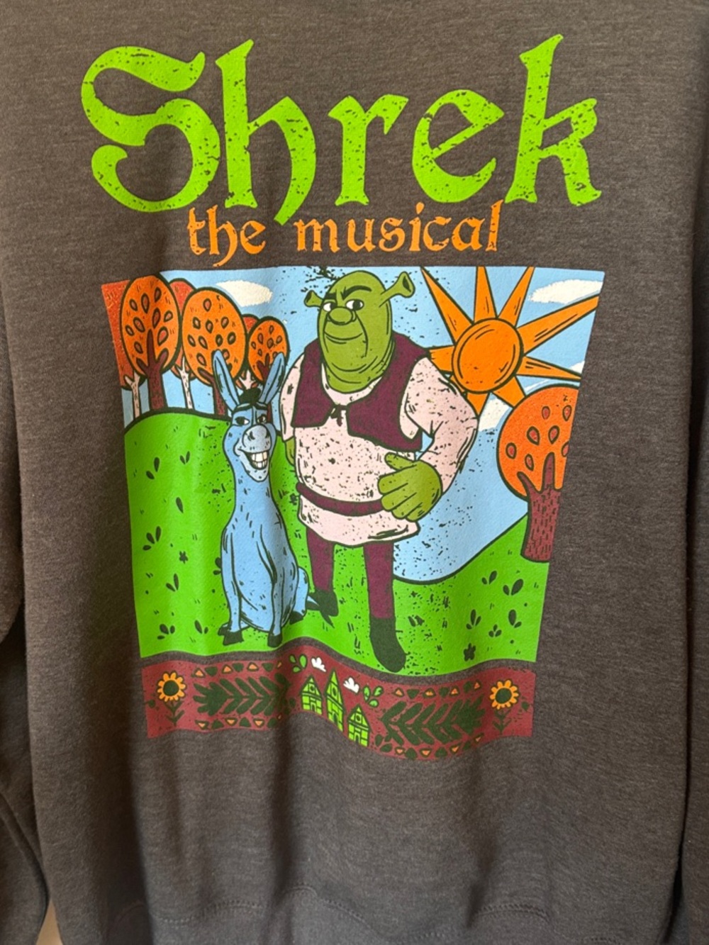 Shrek The Musical Graphic Sweatshirt - Charcoal Gray